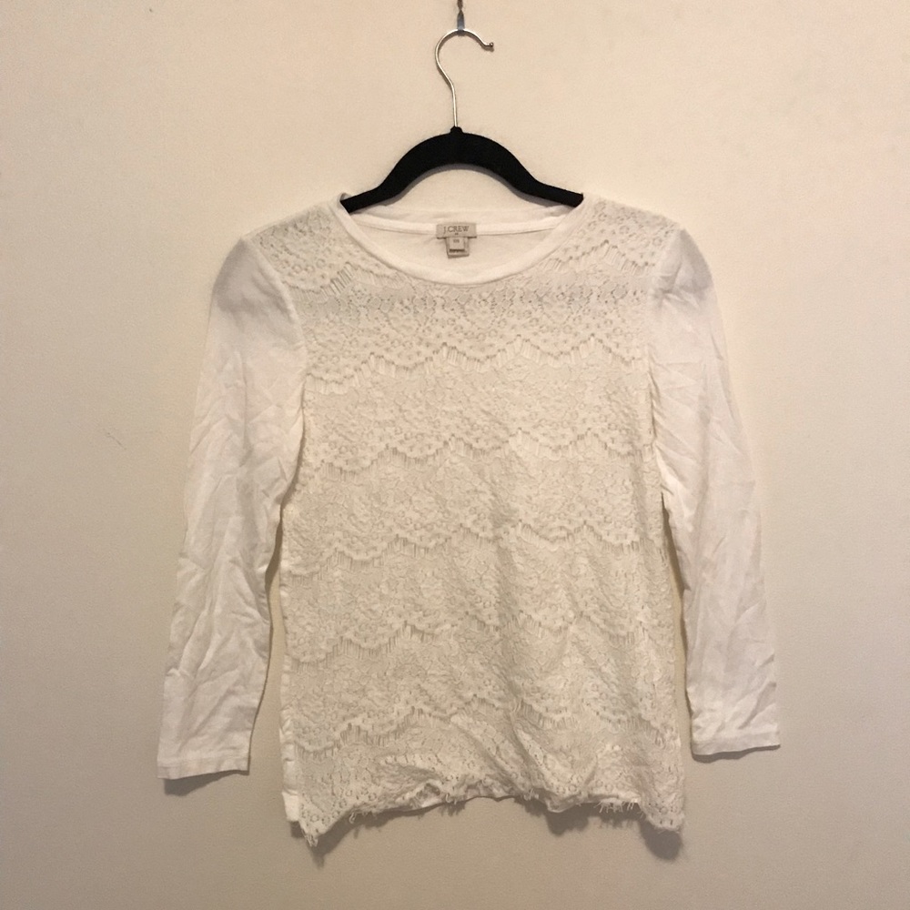 J. Crew 3/4 Sleeve White Top